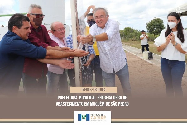 inauguração do sistema de abastescimento de água potável da localidade de Muquém de São Pedro.
